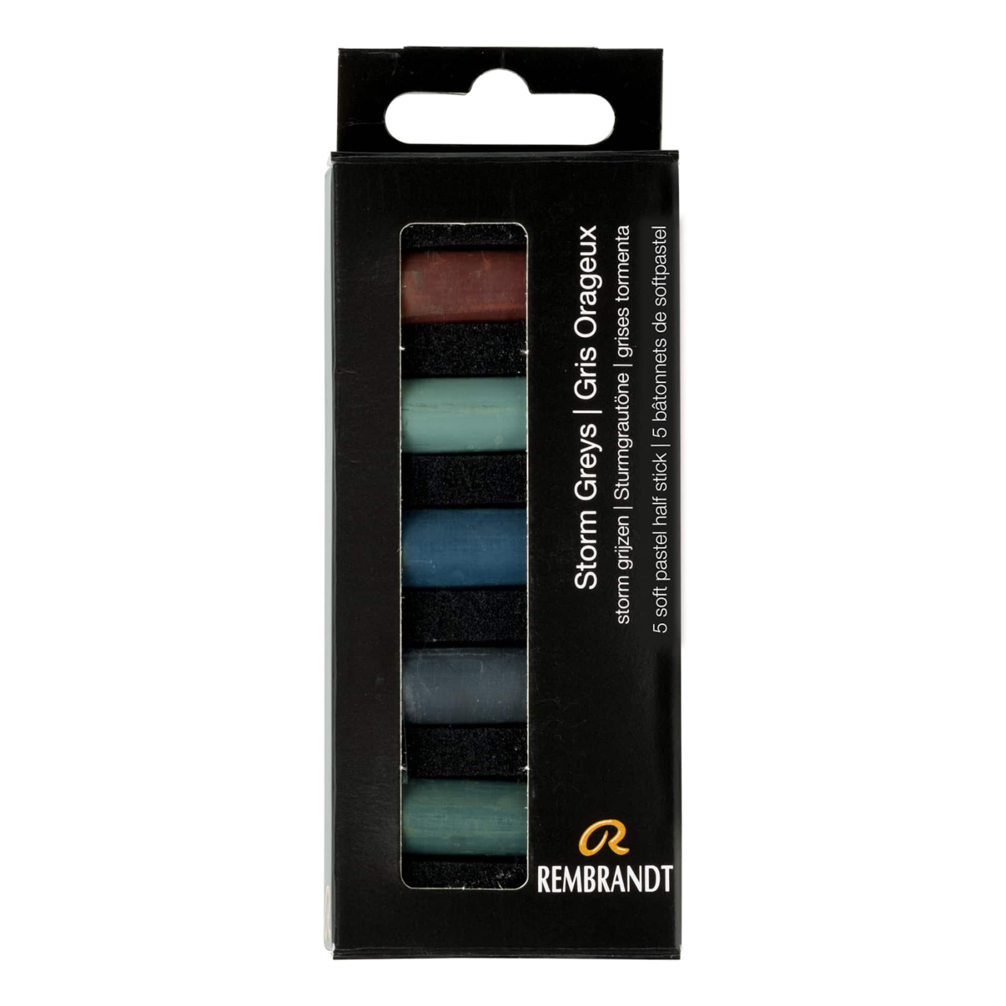 Rembrandt 5 Color Storm Grays Half Stick Soft Pastel Set